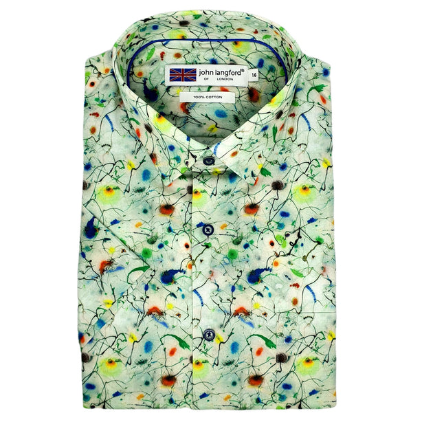 John Langford Sateen Weave Digital Print Short Sleeve Shirt (Y11)