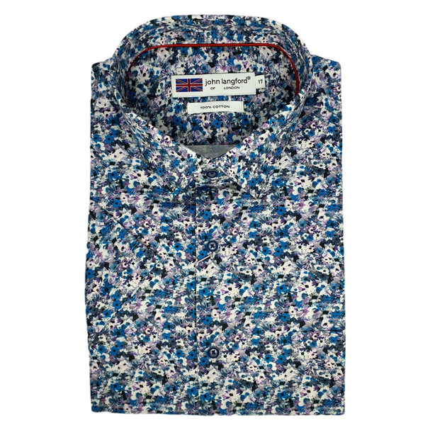 John Langford Sateen Weave Digital Print Short Sleeve Shirt (Y14)