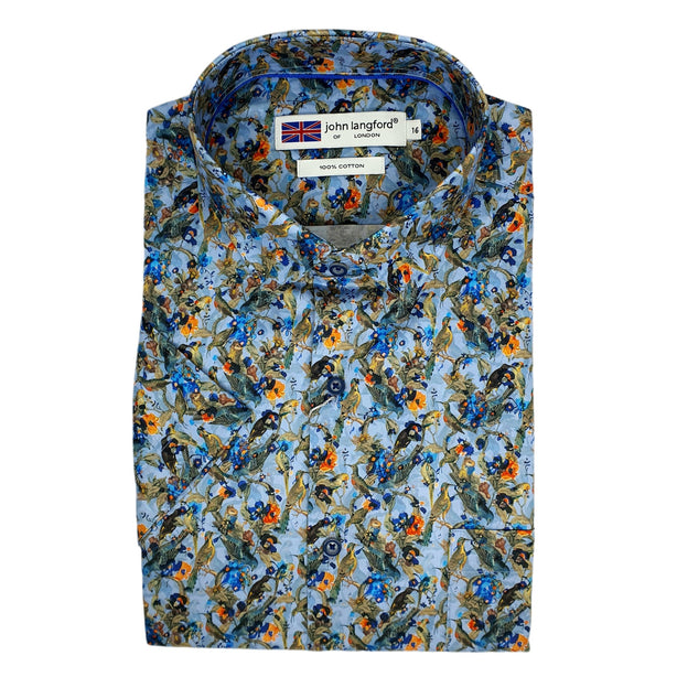 John Langford Sateen Weave Digital Print Short Sleeve Shirt (Y15)