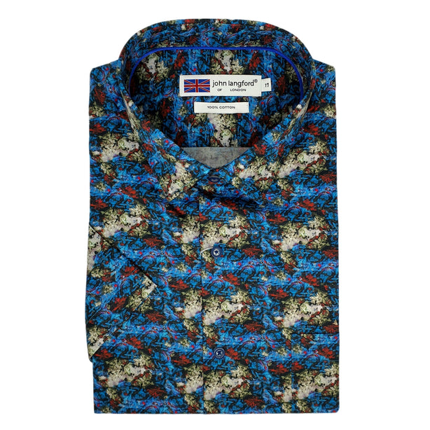 John Langford Sateen Weave Digital Print Short Sleeve Shirt (Y18)