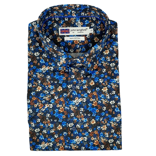 John Langford Sateen Weave Digital Print Short Sleeve Shirt (Y16)