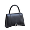 Hourglass Medium Calfskin Shoulder Bag - Black