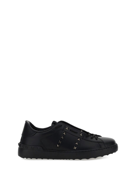 Valentino Garavani Rockstud Untitled calf leather Sneakers - Black/Black