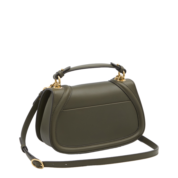 Blondie Medium Smooth Leather Top Handle Bag - Forest Green