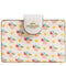 Coach Medium Corner Zip Wallet With Floral Print - Chalk Multi CFA17