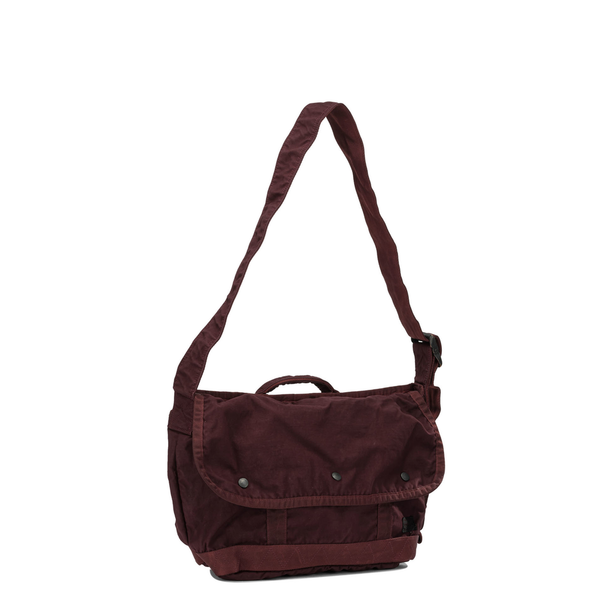 Crag Messenger Medium Nylon-Cotton Back Satin Shoulder Bag - Bordeaux