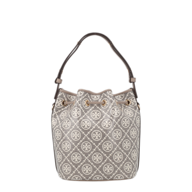 T Monogram Coated Canvas Bucket Bag - Charcoal