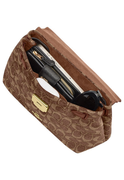 Coach Emory Top Handle Bag In Signature Chenille - Light Khaki