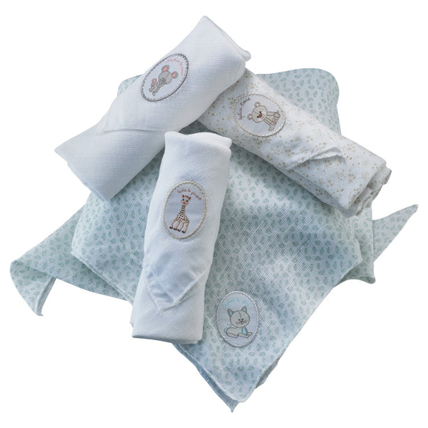 Sophie La Girafe Set Of 4 Small Swaddles