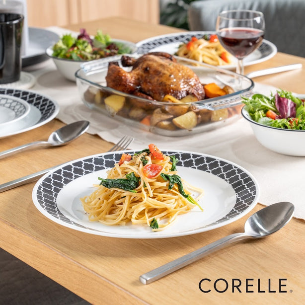 CORELLE 16pc Dinnerware Set – Black Denham