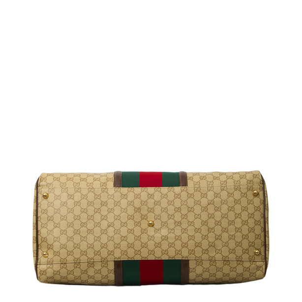 Gucci Ophidia Medium Canvas Duffle Bag - Sand and Brown