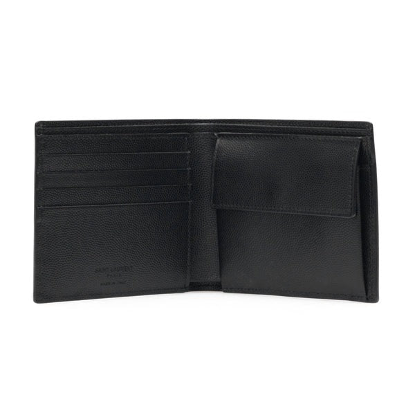 SAINT LAURENT Grain de Poudre leather bi-fold wallet