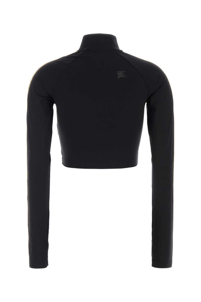 Black Stretch Nylon Sweatshirt