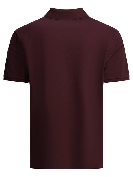 Moncler Polo shirt with buttons and logo - Bordeaux