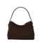 Medium Suede Leather Shoulder Bag - Dark Brown