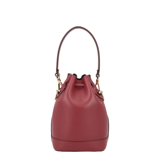 Fendi Mon Tresor Mini Bucket Bag in Carmine Red Calf Leather