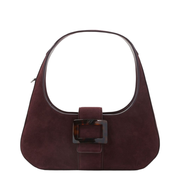 Belle Turtle Mini Suede Leather Hobo Bag - Kraft Bordeaux