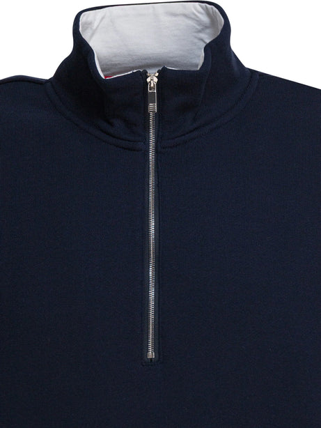 Thom Browne Sweatshirt with half zipper and logo - Blue