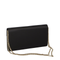 Efflorescence Silk Blend Satin Clutch - Black