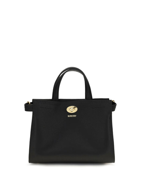 Burberry Mini Cotswolds Check Top Handle Bag - Black
