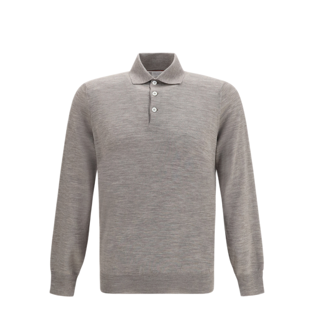 Virgin Wool Polo Sweater