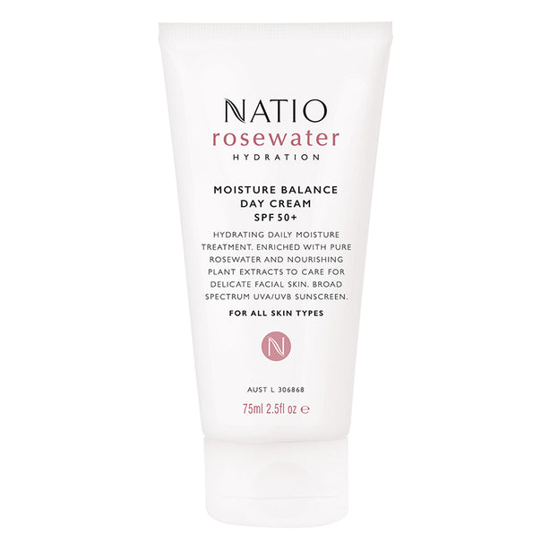 Natio Rosewater Hydration Moisture Balance Day Cream SPF 50+ 75ml
