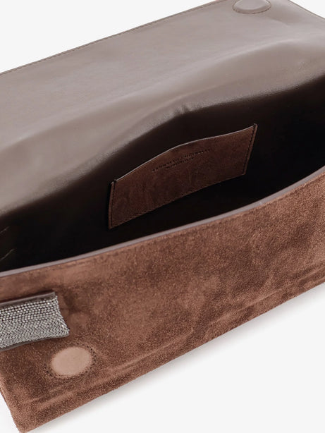 Brunello Cucinelli Essence suede handbag - Espresso