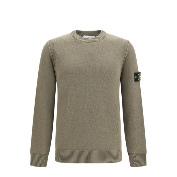 Crewneck Sweater With Logo Patch On Sleeve