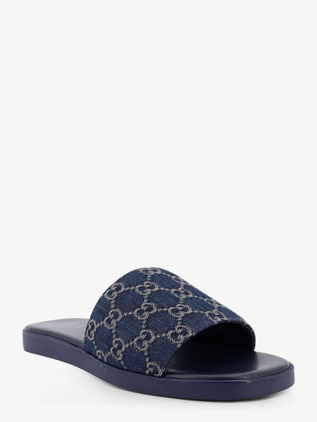 Gucci Denim sandals with GG motif - Flurry Blue