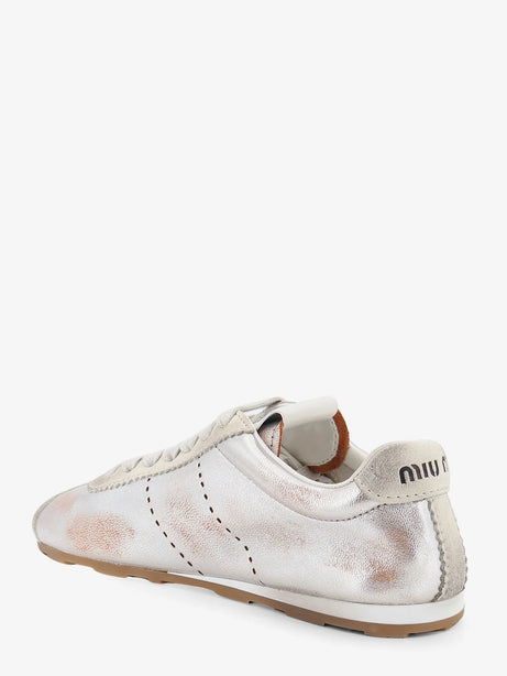 Miu Miu Plume vintage silver leather sneakers - Argentotalco
