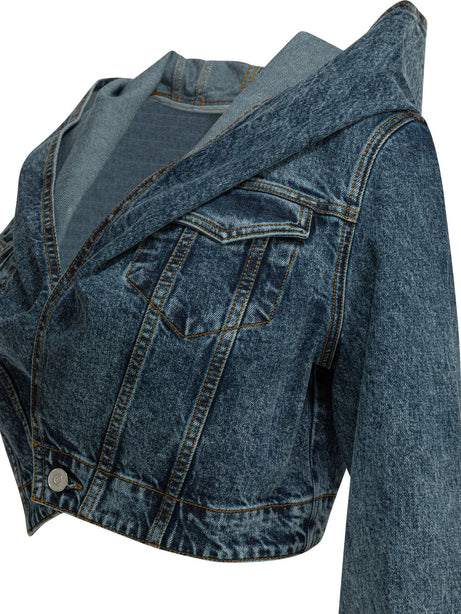 AlaïA Denim jacket with hood - Light Blue