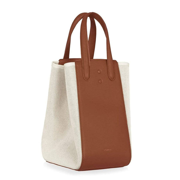 X Nihilo Eight Leather Handbag Tote Bucket Bag Canvas Tan