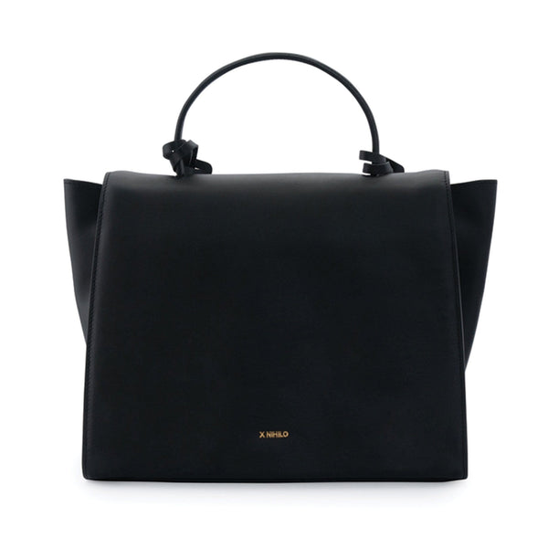 X Nihilo Bank Leather Handbag Work Bag Black
