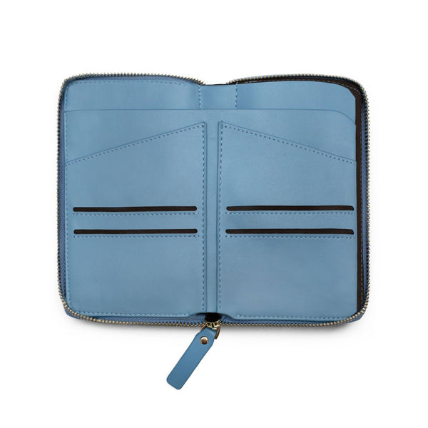 X Nihilo Cameron Leather Travel Wallet Sky Blue