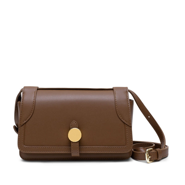 X Nihilo Soleste Continental Leather Crossbody Belt Bag Dark Brown