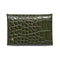 X Nihilo Carla Leather Croc Print Cardholder Olive