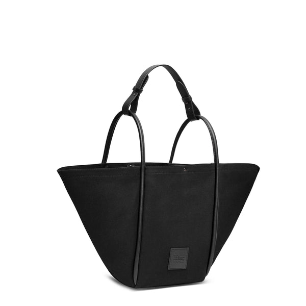 X Nihilo Fifth Avenue Leather Handbag Tote Canvas Black