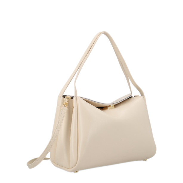 Calipso Trunk Vegan Linen Shoulder Bag - Butter Cream