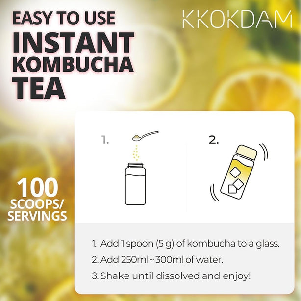 [KKOKDAM] Flower Kombucha Tea Powder Bulk Pouch 500g(100serving)_ Lemon & Chrysanthemum [International Shipping]