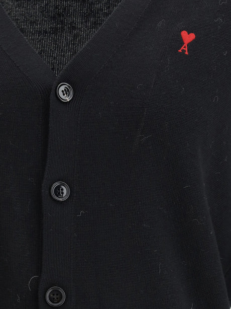 Ami Paris Ami de Coeur Cardigan - Noir/Rouge