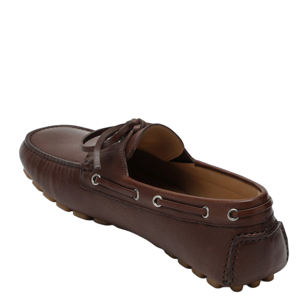 Brown Leather Moccasin Driver