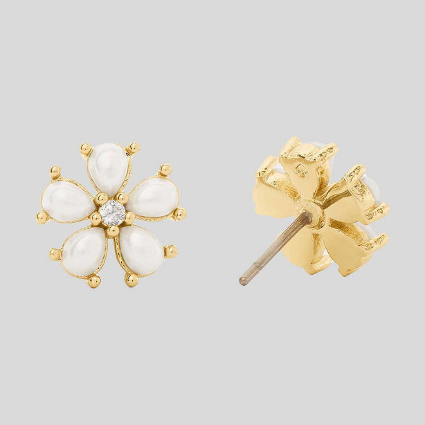 KATE SPADE You're A Gem Flower Studs Clear/Gold RS-KO971