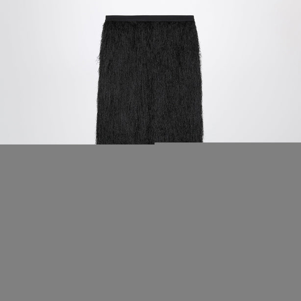 Black Reed Fringed Trousers
