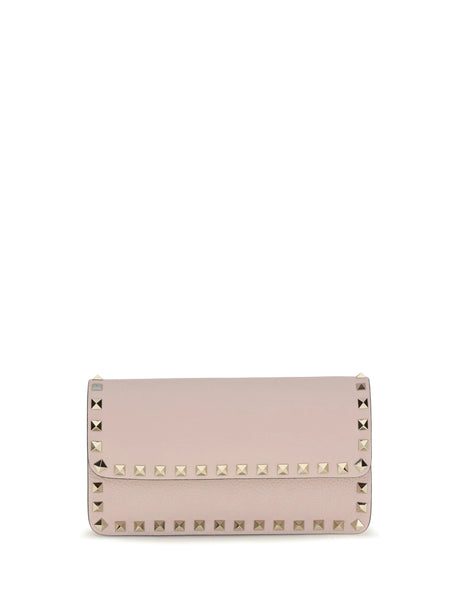 Valentino Garavani Rockstud Chain Wallet - Rose Quartz