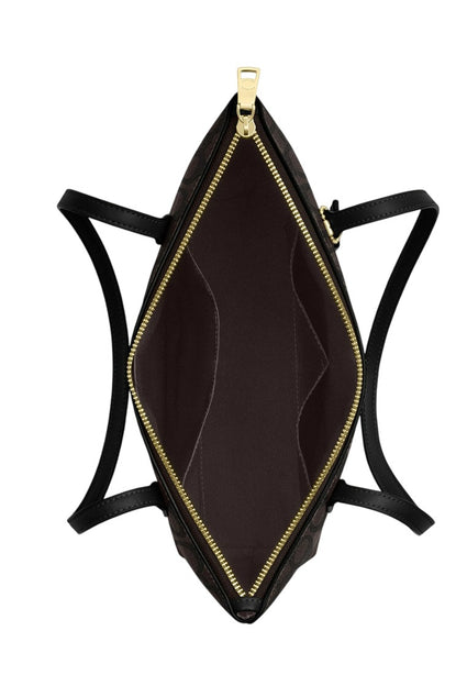Coach Fiona Zip Tote Bag In Signature Canvas - Walnut/Black
