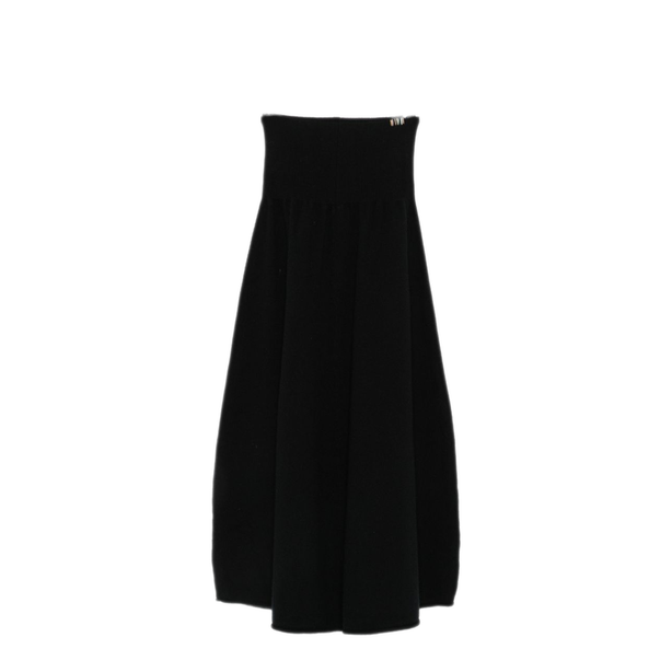 Black Cashmere Midi Skirt