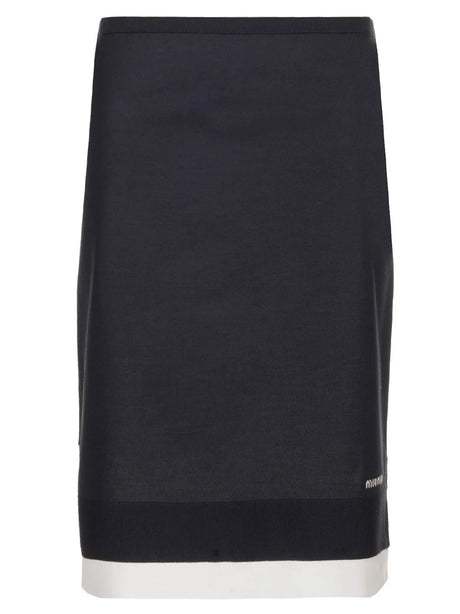 Miu Miu Knee-Length Knit Skirt - Blue