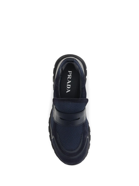 Prada Sport mesh Loafers - Bleu