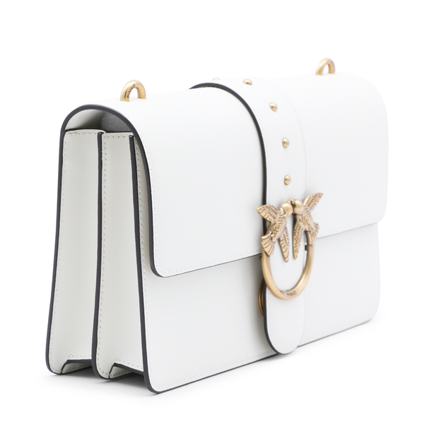 Love Bag One Medium Leather Crossbody - White