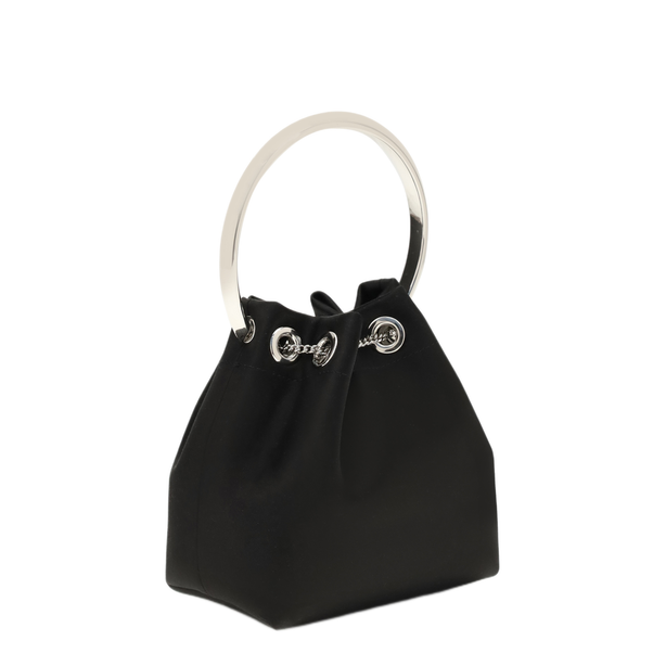 Bon Bon Satin Handbag - Black / Silver